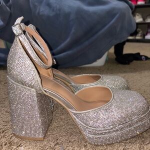Sparkly chunky high heels size 7.5